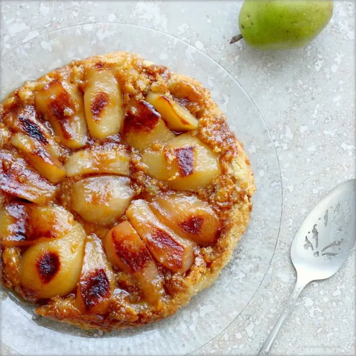 France's Flip-It Caramel Pear Tart Topped with Spice