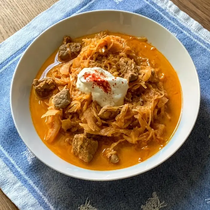 Pork & Tangy Cabbage Stew That Hugs You Back