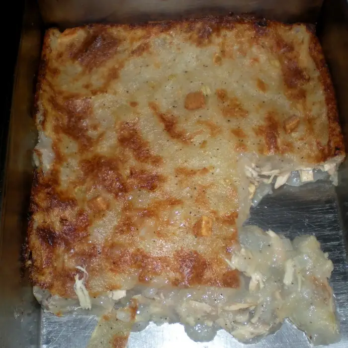 Canada's Grated Spud & Chicken Casserole From Acadian Grandmas