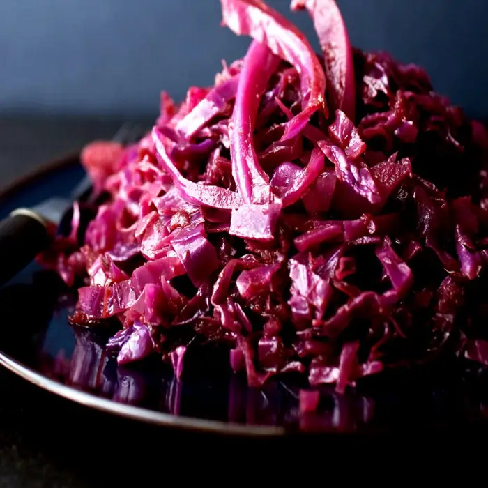 Braised Crimson Cabbage & Smoky Sausage – Eastern Euro Comfort